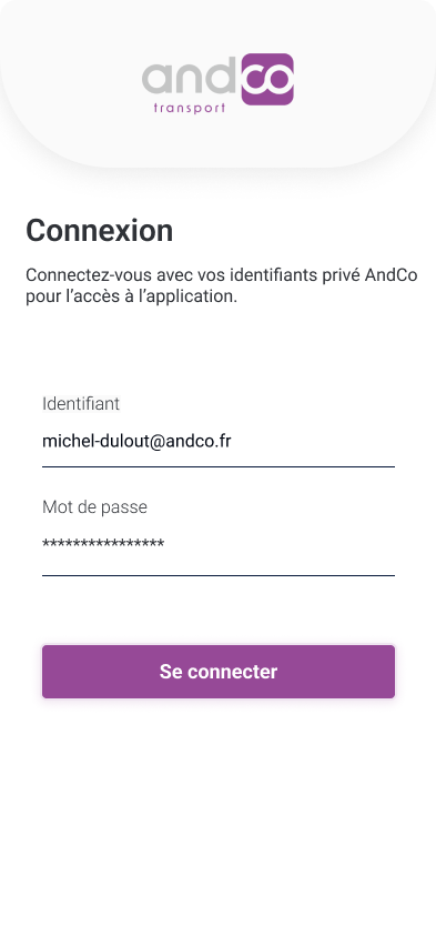 Connexion et sélection du profil