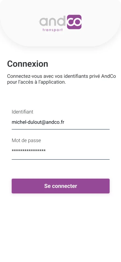 Connexion et sélection du profil