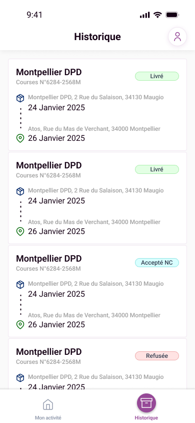 Historique des courses