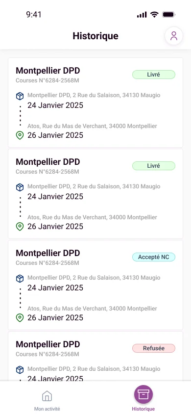 Historique des courses