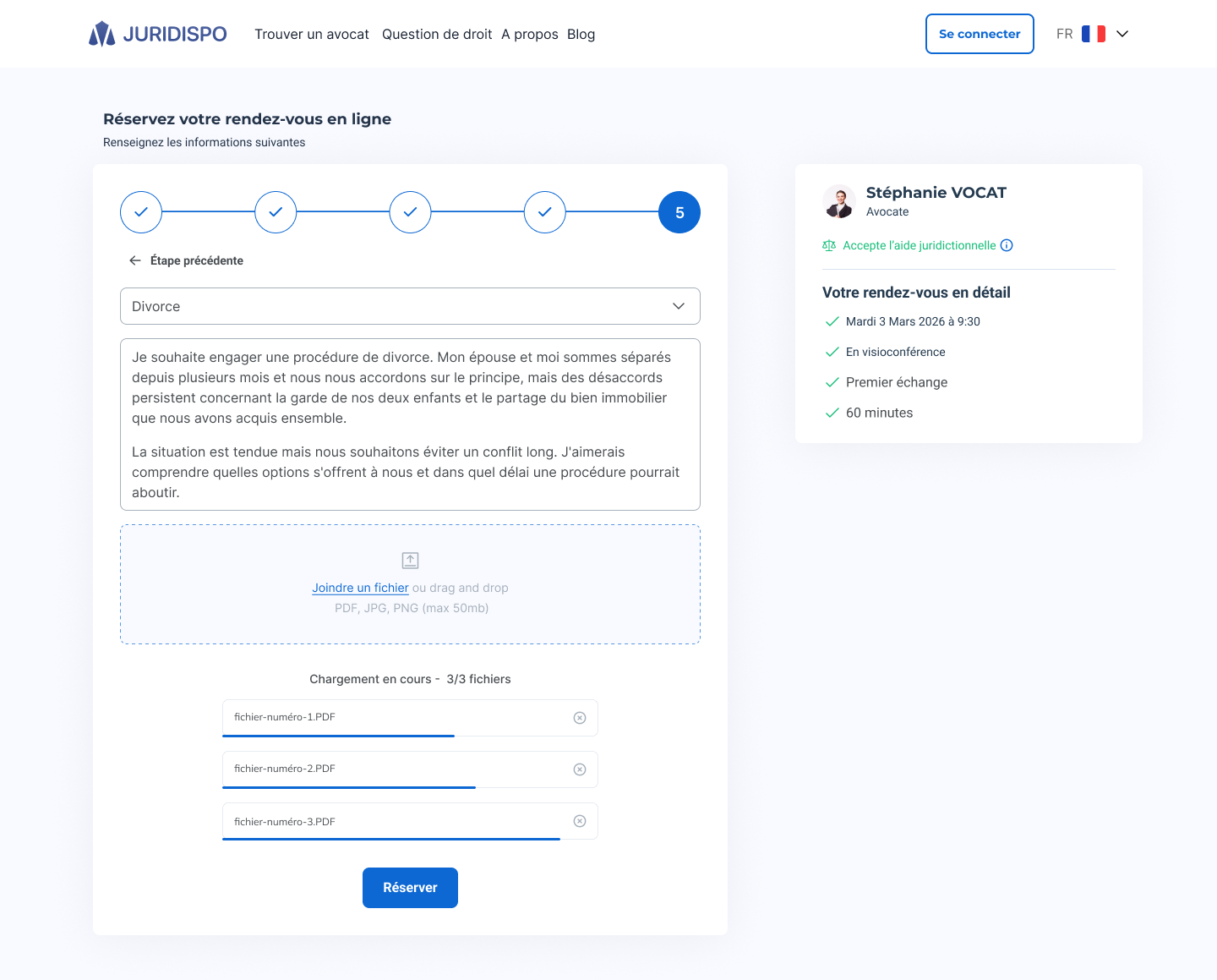 Trouver un avocat et réserver une consultation