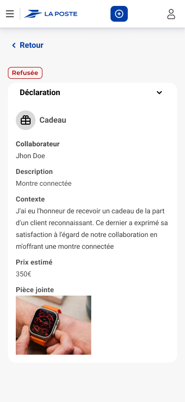 Côté collaborateur : déclarer un cadeau