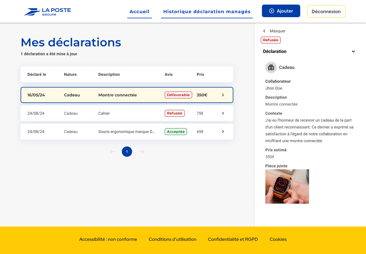 Côté collaborateur : déclarer un cadeau