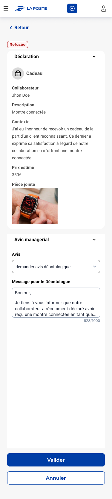Côté manager : traiter les déclarations