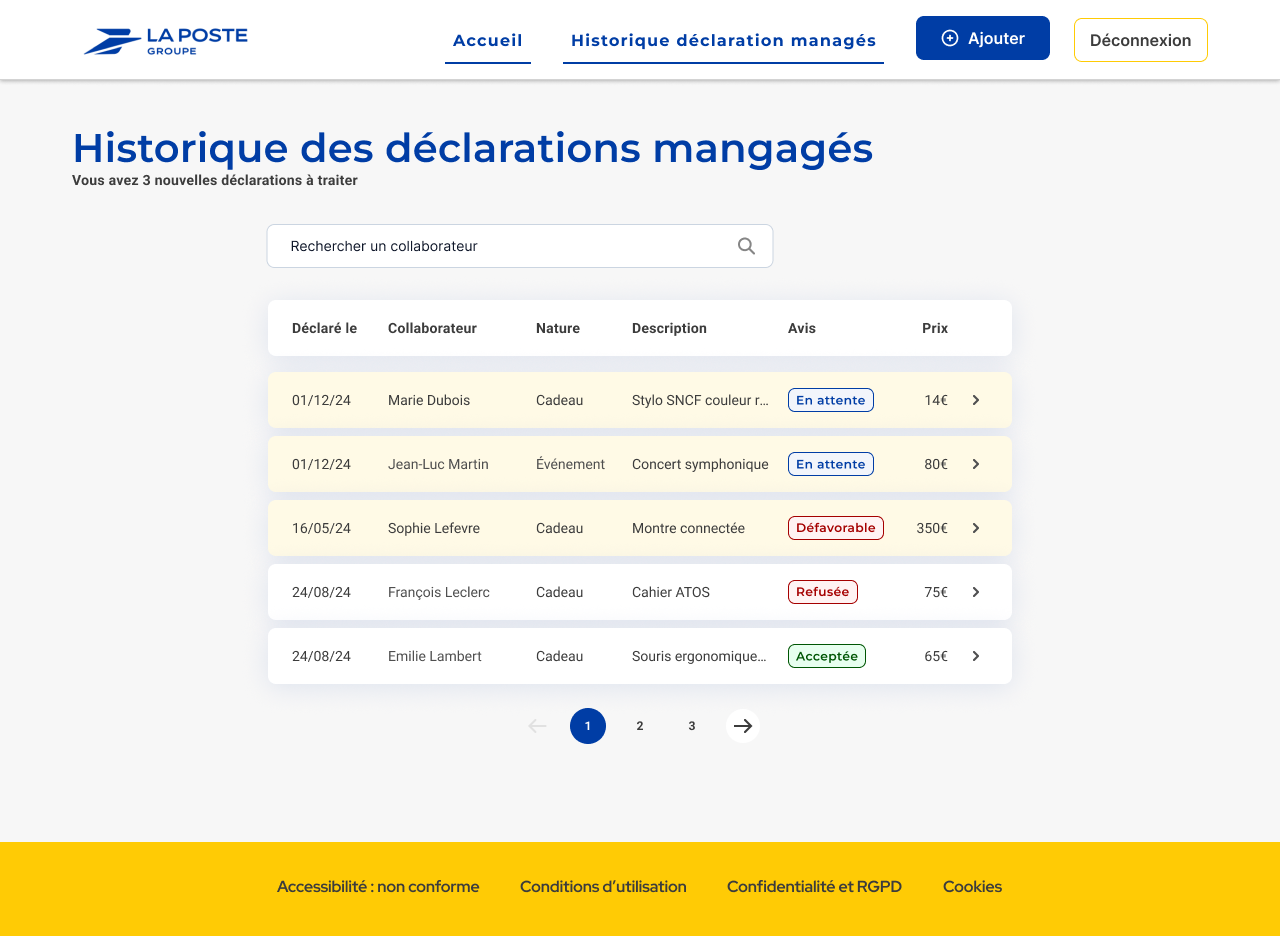 Côté manager : traiter les déclarations