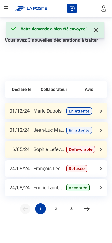 Côté manager : traiter les déclarations