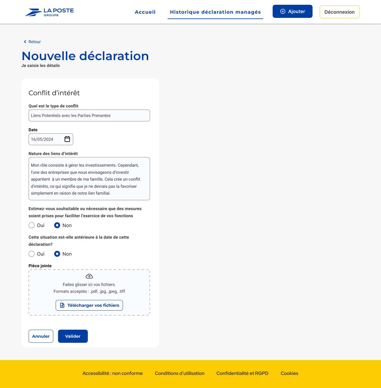 Côté collaborateur : déclarer un conflit d'intérêt