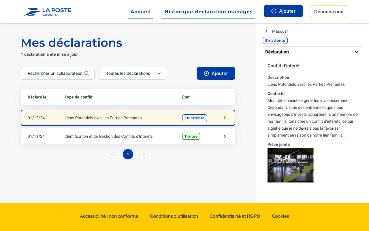 Côté collaborateur : déclarer un conflit d'intérêt