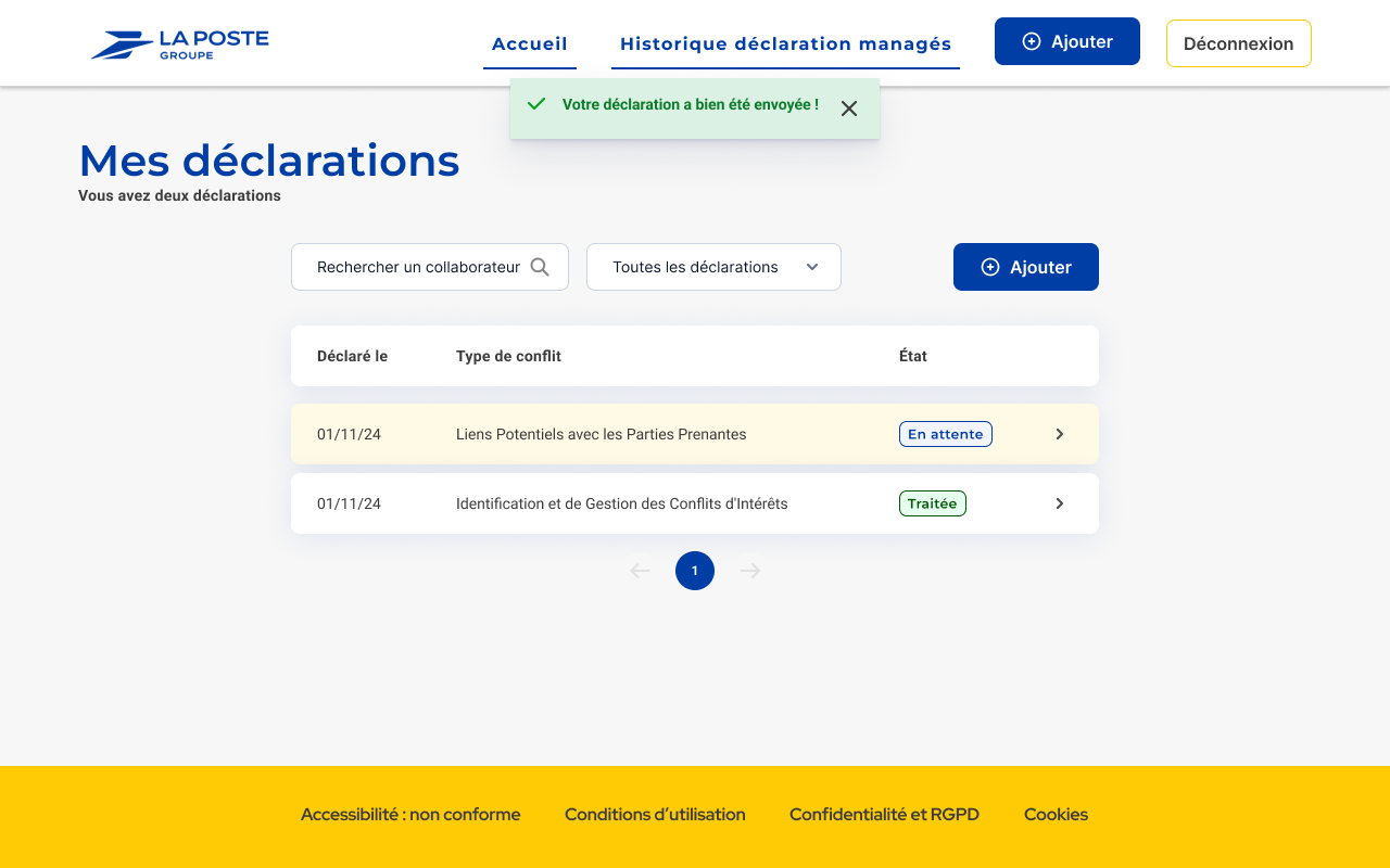 Côté collaborateur : déclarer un conflit d'intérêt